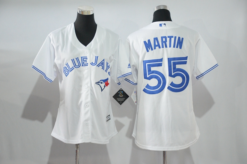 Womens 2017 MLB Toronto Blue Jays #55 Martin White Jerseys->women mlb jersey->Women Jersey